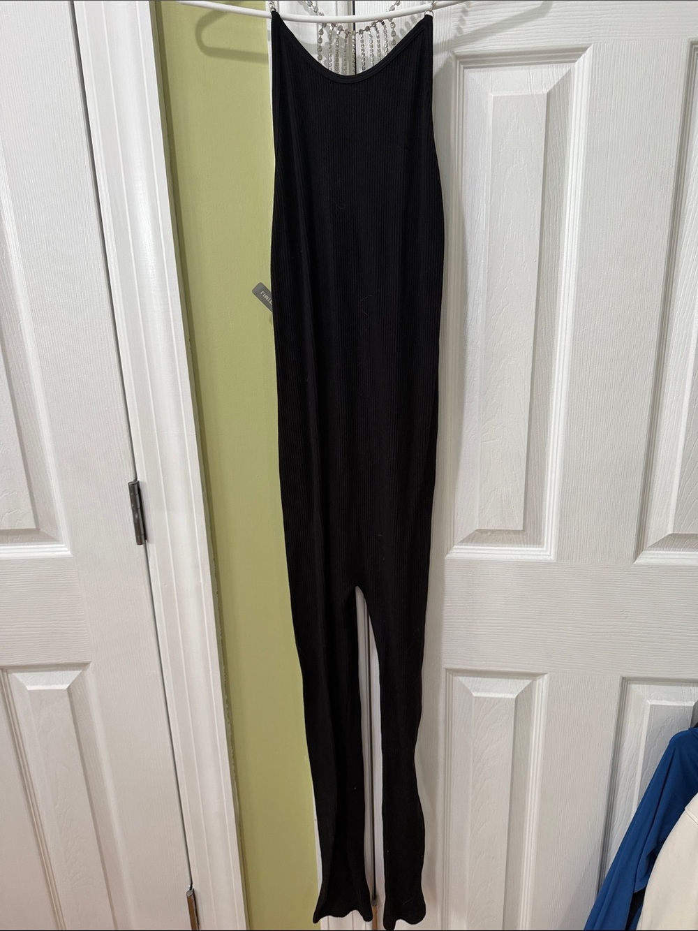 Zara Black Ribbed Slip Jumpsuit